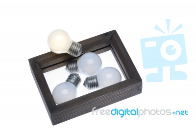 Light Bulb Concept Think Outside The Box As Creative And Leaders… Stock Photo