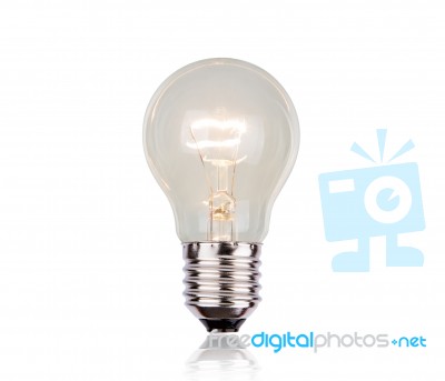 Light Bulb With Drawing Graph Stock Photo