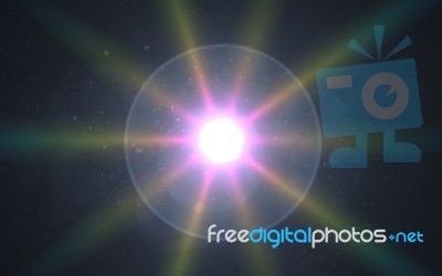 Light Flare Special Effect.spike Spectrum Ball Flare.beautiful Lens Flare Stock Image