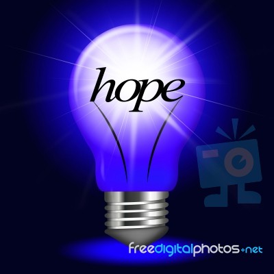 Lightbulb Hope Indicates Want Wanting And Hopeful Stock Image