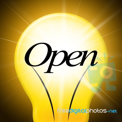 Lightbulb Open Represents Startup Lamp And Bright Stock Image