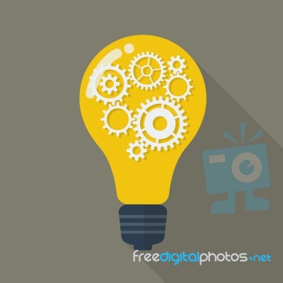 Lightbulb With Gears Stock Image