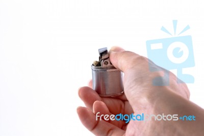 Lighter In Hand Stock Photo