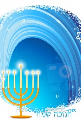 Lightful Hanukkah Card Stock Image