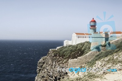 Lighthouse Cape St. Vincent Stock Photo