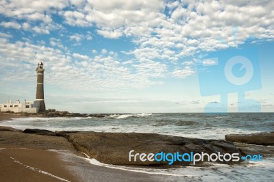 Lighthouse In Jose Ignacio Near Punta Del Este, Uruguay Stock Photo