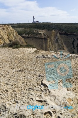 Lighthouse Of Cape Espichel Stock Photo