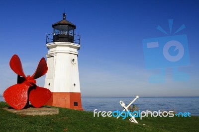 Lighthouse On A Sunny Day Stock Photo