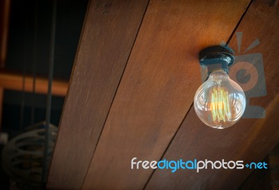 Lighting Decoration With Light Bulb Stock Photo