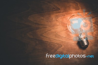 Lightning Bulb Concept Stock Photo