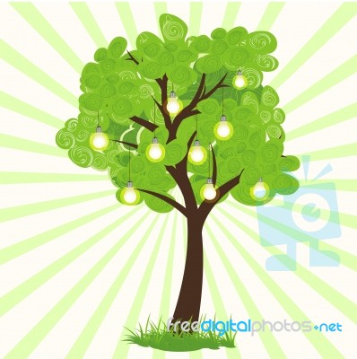 Lights In Tree Stock Image