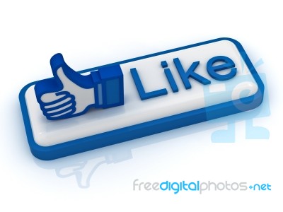 Like Button With Thumbs Up Stock Image