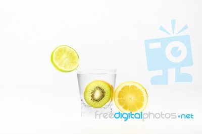 Lime Kiwi And Lemon Stock Photo