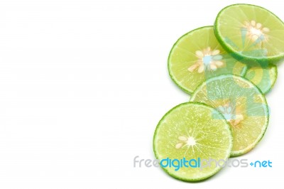 Lime On A White Background Stock Photo