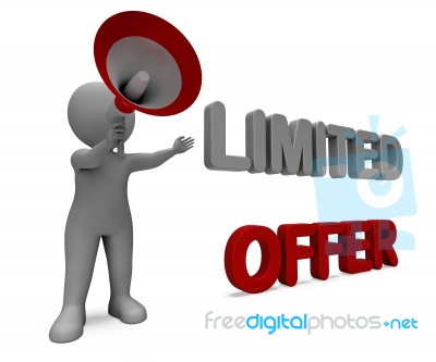 Limited Offer Character Shows Deadline Offers Or Product Promoti… Stock Image