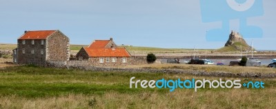 Lindisfarne Castle, Holy Island/northumberland - August 16 : Vie… Stock Photo