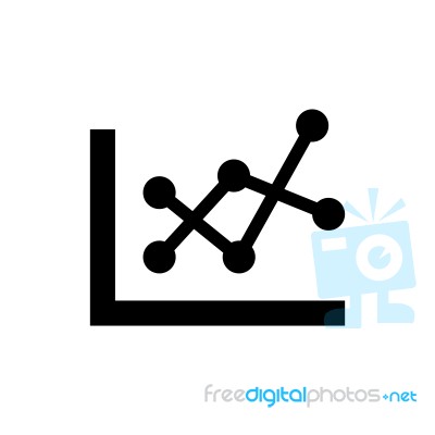 Line Chart For Business Icon  Illustration On White Stock Image