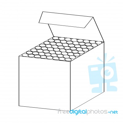 Line Drawing Of Chalk Box -simple Line Stock Image