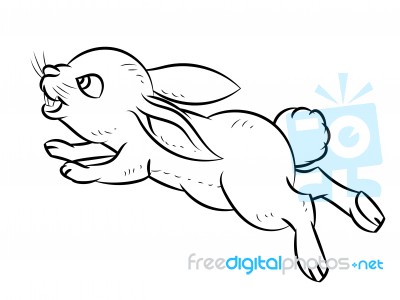 Line Drawing Of Rabbit -simple Line Stock Image