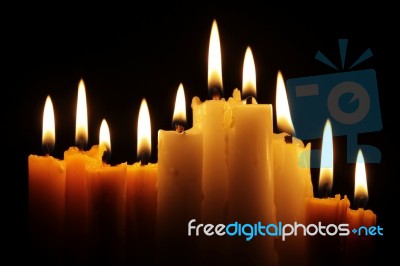 Line Of Candles Stock Photo