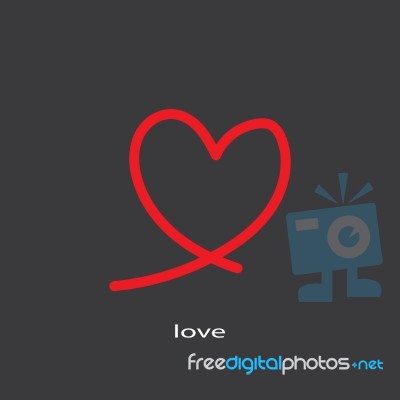 Line Of Heart  Icon   Illustration  Stock Image