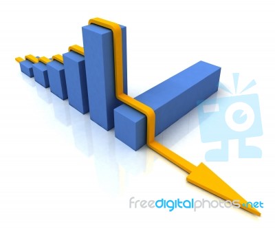 Line Over Bar Chart Shows Profit Follows Budget Stock Image