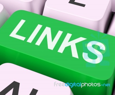 Links Key Shows Backinks Linking And Seo Stock Image