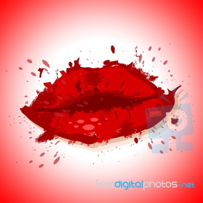 Lips Beauty Shows Good Looking And Beautiful Stock Image