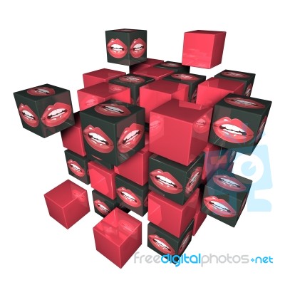 Lips Cube Stock Image