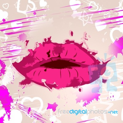 Lips Grunge Indicates Girl Sexy And Makeup Stock Image