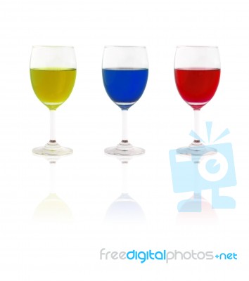 Liquid In Goblet Glasses Stock Photo