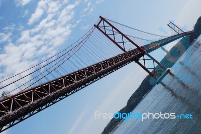 Lisbon Bridge - April 25th Stock Photo