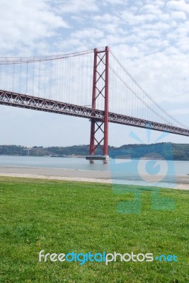 Lisbon Bridge - April 25th Stock Photo