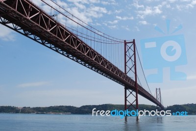 Lisbon Bridge - April 25th Stock Photo