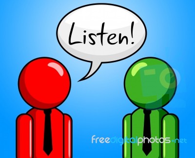 Listen Conversation Indicates Chit Chat And Chinwag Stock Image