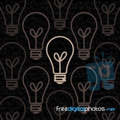  Lit Bulb Around Unlit Stock Photo