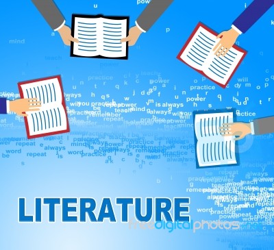 Literature Books Means Literary Texts And Writings Stock Image ...