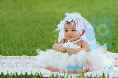 Little Asian Girl Stock Photo