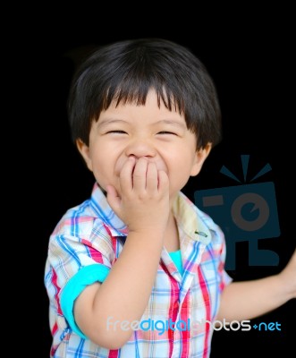 Little Boy Laughing Stock Photo