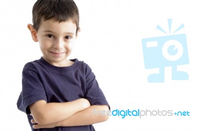 Little Boy With Folded Hands Stock Photo