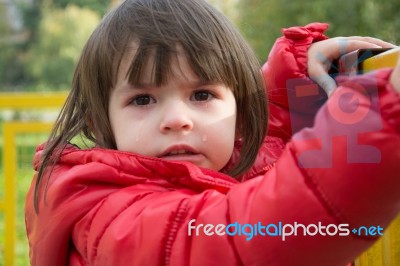 Little Girl Crying Stock Photo