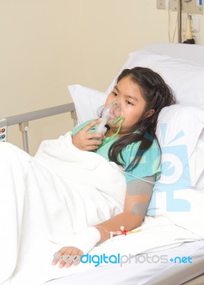 Little Girl In Hospital Stock Photo