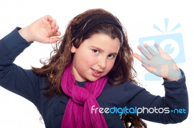 Little Girl Posing Stock Photo