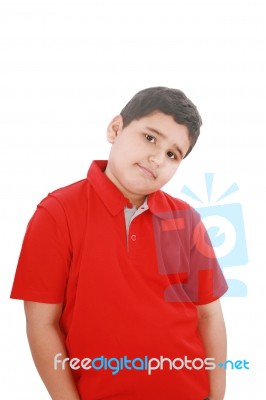 Little Young Boy Standing Stock Photo