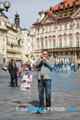 Live Music In The Old Town Square In Prague Stock Photo