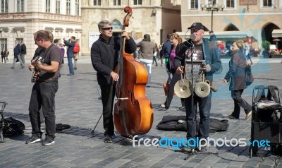 Live Music In The Old Town Square In Prague Stock Photo