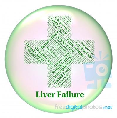 Liver Failure Indicates Lack Of Success And Ailment Stock Image