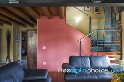 Living Room Of A Luxury Apartment Stock Photo