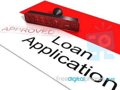 Loan Application Approved Showing Credit Agreement Stock Image