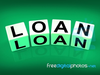 Loan Blocks Mean Funding Lending Or Loaning Stock Image